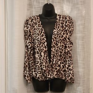 1. State Puff Sleeve Leopard Blouse